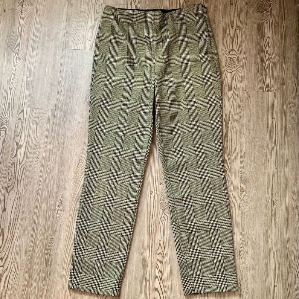 Cropped Plaid Business Pants